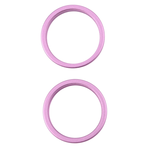 

For iPhone 16 Plus 2pcs/set Rear Camera Glass Lens Metal Outside Protector Hoop Ring (Purple)