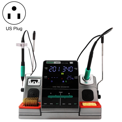 

SUGON T3602 110V 240W Dual Station Nano Electric Soldering Station with Double Handle, US Plug