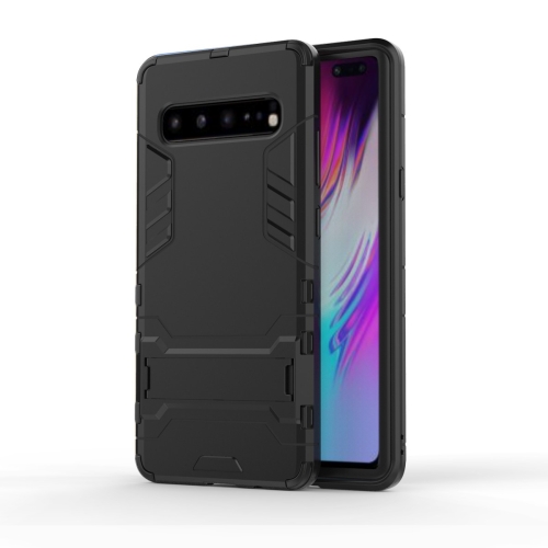 

Shockproof PC + TPU Case for Galaxy S10 5G, with Holder(Black)