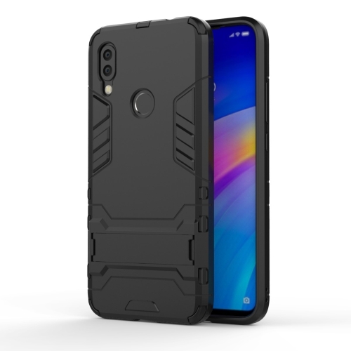 

Shockproof PC + TPU Case for Xiaomi Redmi 7, with Holder(Black)