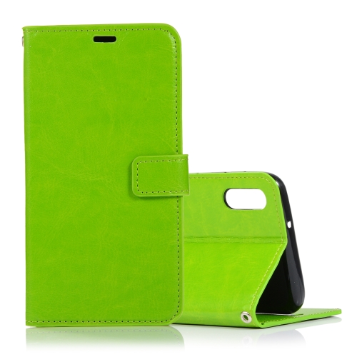 

Crazy Horse Texture Horizontal Flip Leather Case with Holder & Card Slots & Wallet & Photo Frame for Galaxy A10(Green)