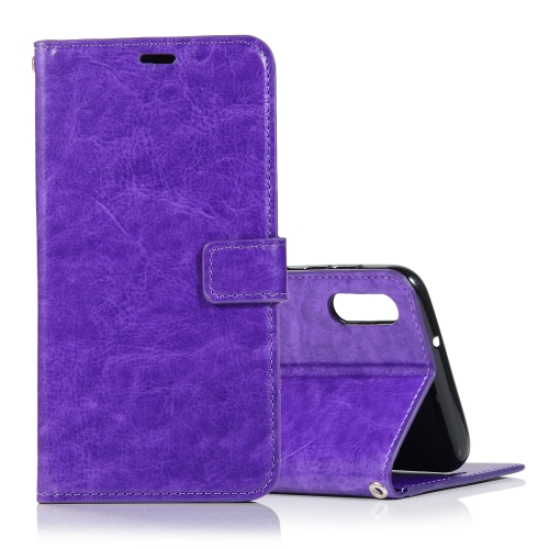 

Crazy Horse Texture Horizontal Flip Leather Case with Holder & Card Slots & Wallet & Photo Frame for Galaxy A10(Purple)