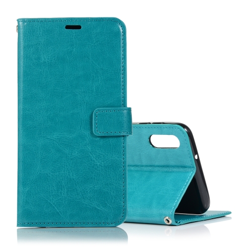 

Crazy Horse Texture Horizontal Flip Leather Case with Holder & Card Slots & Wallet & Photo Frame for Galaxy A10(Blue)