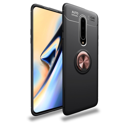 

Metal Ring Holder 360 Degree Rotating TPU Case for OnePlus 7 Pro(Black+Rose Gold)