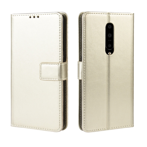 

Retro Crazy Horse Texture Horizontal Flip Leather Case for OnePlus 7 Pro, with Holder & Card Slots & Photo Frame(Gold)