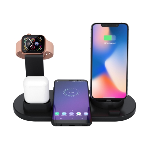 

HQ-UD15 Rotatable Charging Base with Stand for Mobile Phones / iWatches / AirPods, Not Support Wireless Charging (Black)