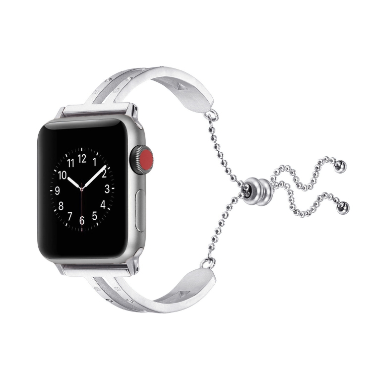 SUNSKY - Para Apple Watch 3/2/1 42 \u200b\u200bmm Correa de pulsera de acero  inoxidable plateado universal (plateado)