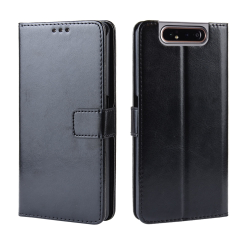 

Retro Crazy Horse Texture Horizontal Flip Leather Case for Galaxy A80 / A90, with Holder & Card Slots & Photo Frame(Black)