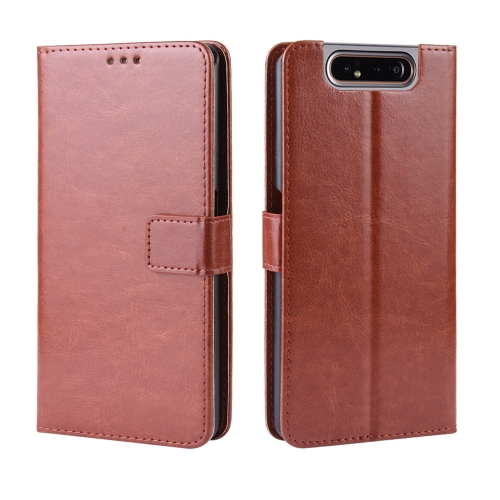 

Retro Crazy Horse Texture Horizontal Flip Leather Case for Galaxy A80 / A90, with Holder & Card Slots & Photo Frame(Brown)