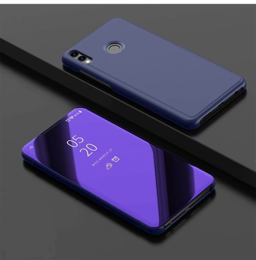 

Electroplating Mirror Horizontal Flip Leather Case for Xiaomi Redmi Note 7/Redmi Note 7 Pro with Holder(Violet blue)