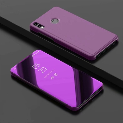 

Electroplating Mirror Horizontal Flip Leather Case for Xiaomi Redmi Note 7/Redmi Note 7 Pro with Holder(Purple)