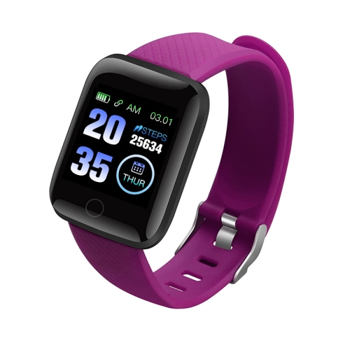 

116plus 1.3 inch Color Screen Smart Bracelet IP67 Waterproof, Support Call Reminder/ Heart Rate Monitoring /Blood Pressure Monitoring/ Sleep Monitoring/Excessive Sitting Reminder/Blood Oxygen Monitoring(Purple)