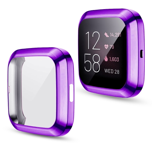 

For Fitbit versa 2 Plating TPU All-inclusive Protective Shell(Purple)