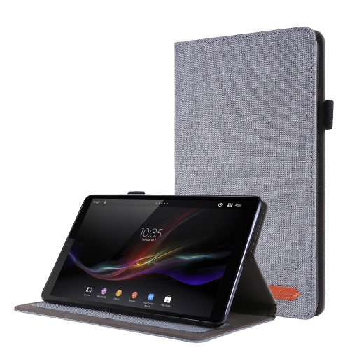 

For Lenovo Tab M8 Horizontal Flip TPU + Fabric PU Leather Protective Case with Name Card Clip(Grey)