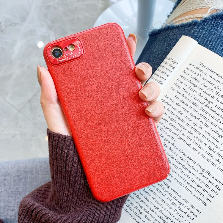 Sunsky For Iphone 7 8 Iphone Se 22 Se All Inclusive Pure Prime Skin Plastic Case With Lens Ring Protection Cover Red