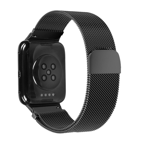 

For OPPO Watch 46MM Smart Watch Milanese Stainless Steel Metal Strap(Black)