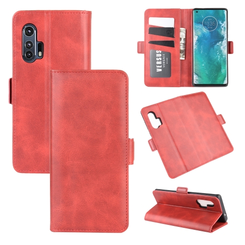 

For Motorola Edge+ Dual-side Magnetic Buckle Horizontal Flip Leather Case with Holder & Card Slots & Wallet(Red)