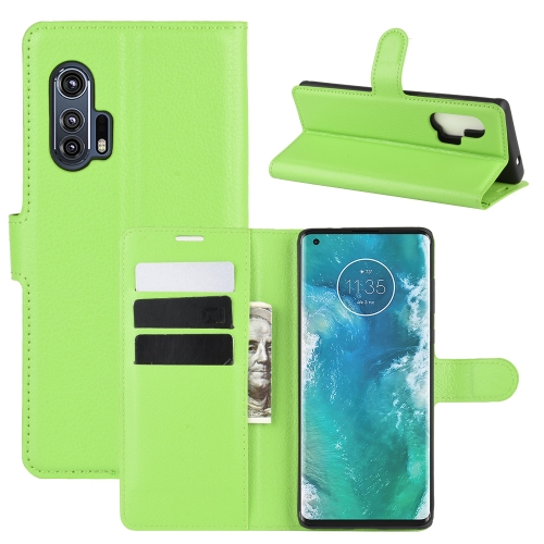 

For Motorola Edge+ Litchi Texture Horizontal Flip Protective Case with Holder & Card Slots & Wallet(Green)