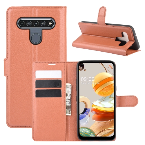 

For LG K61 Litchi Texture Horizontal Flip Protective Case with Holder & Card Slots & Wallet(Brown)