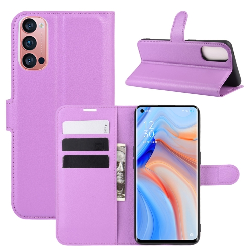 

For OPPO Reno 4 Pro 5G Litchi Texture Horizontal Flip Protective Case with Holder & Card Slots & Wallet(Purple)