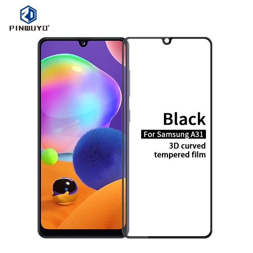 Pack-10) Full Glue Trempé Verre 9 Protecteur d'écran incurvé Samsung Galaxy  A42 Noir