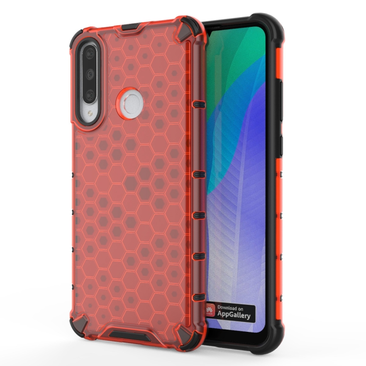 

For Huawei Y6P Shockproof Honeycomb PC + TPU Case(Red)
