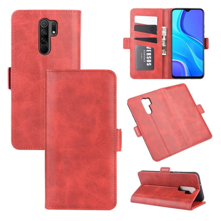 

For Xiaomi Redmi 9 Dual-side Magnetic Buckle Horizontal Flip Leather Case with Holder & Card Slots & Wallet(Red)