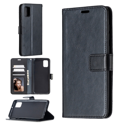 

For Samsung Galaxy A31 Crazy Horse Texture Horizontal Flip Leather Case with Holder & Card Slots & Wallet & Photo Frame(Black)