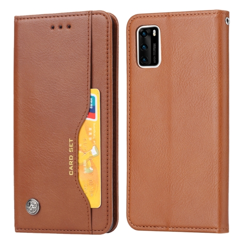 

For Samsung Galaxy A41 (EU Version) Knead Skin Texture Horizontal Flip Leather Case with Photo Frame & Holder & Card Slots & Wallet(Brown)