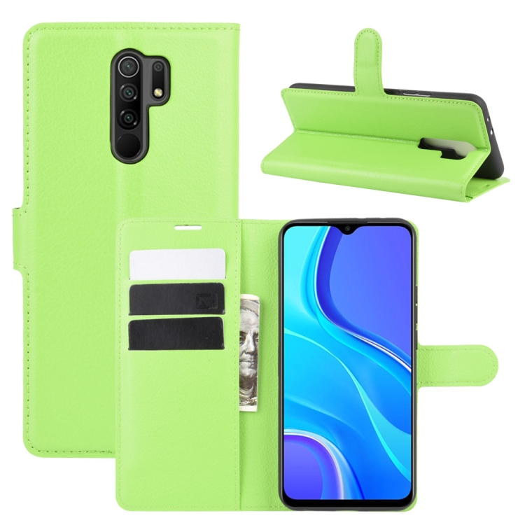 

For Xiaomi Redmi 9 Litchi Texture Horizontal Flip Protective Case with Holder & Card Slots & Wallet(Green)