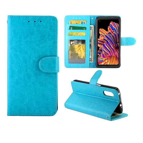 

For Samsung Galaxy Xcover Pro Crazy Horse Texture Leather Horizontal Flip Protective Case with Holder & Card Slots & Wallet & Photo Frame(baby Blue)