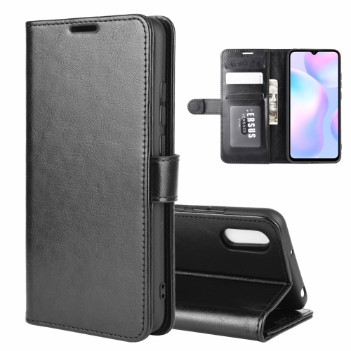 

For Xiaomi Redmi 9A R64 Texture Single Horizontal Flip Protective Case with Holder & Card Slots & Wallet& Photo Frame(Black)