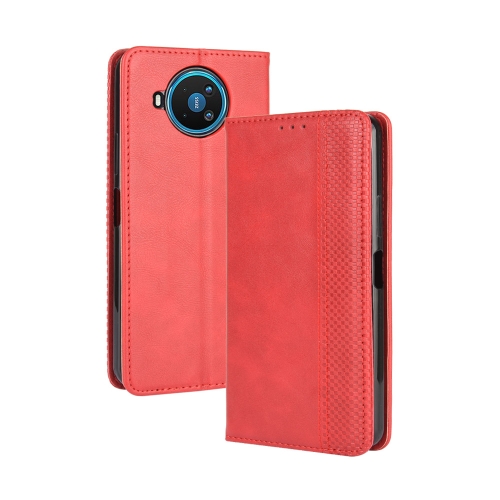 

For Nokia 8.3 5G Magnetic Buckle Retro Crazy Horse Texture Horizontal Flip Leather Case , with Holder & Card Slots & Photo Frame(Red)