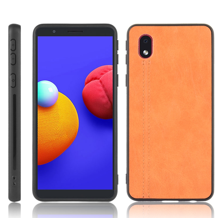 สำหรับ Samsung Galaxy A01 Core M01 Core กันกระแทกเย็บลายวัวผิว