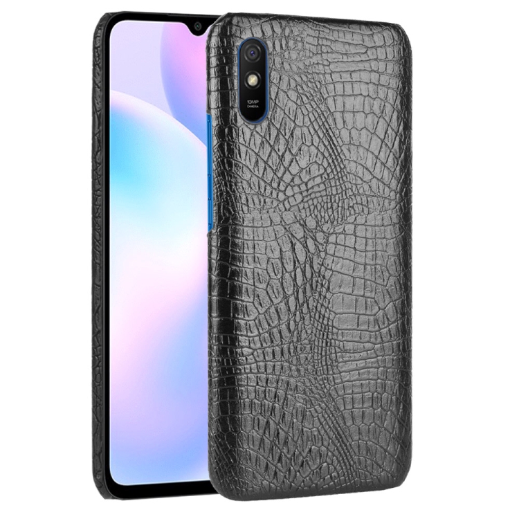 

For Xiaomi Redmi 9A Shockproof Crocodile Texture PC + PU Case(Black)