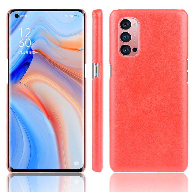 For OPPO Reno4 Pro Shockproof Litchi Texture PC PU Case(Red)