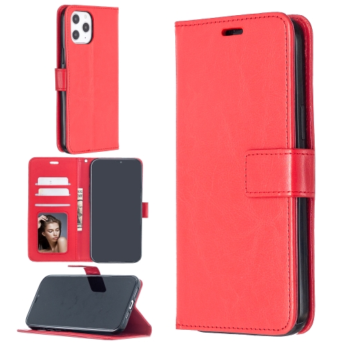 

For iPhone 12 Pro Max Crazy Horse Texture Horizontal Flip Leather Case with Holder & Card Slots & Wallet & Photo Frame(Red)