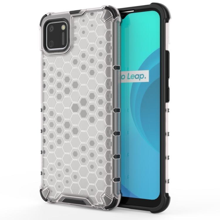 

For OPPO Realme C11 Shockproof Honeycomb PC + TPU Case(White)