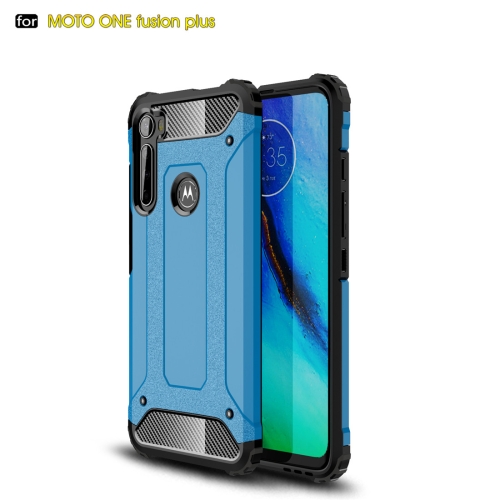 

For Motorola One Fusion+ Magic Armor TPU + PC Combination Case(Blue)