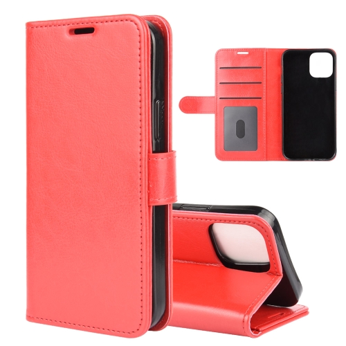 

For iPhone 12 mini R64 Texture Single Horizontal Flip Protective Case with Holder & Card Slots & Wallet & Photo Frame(Red)