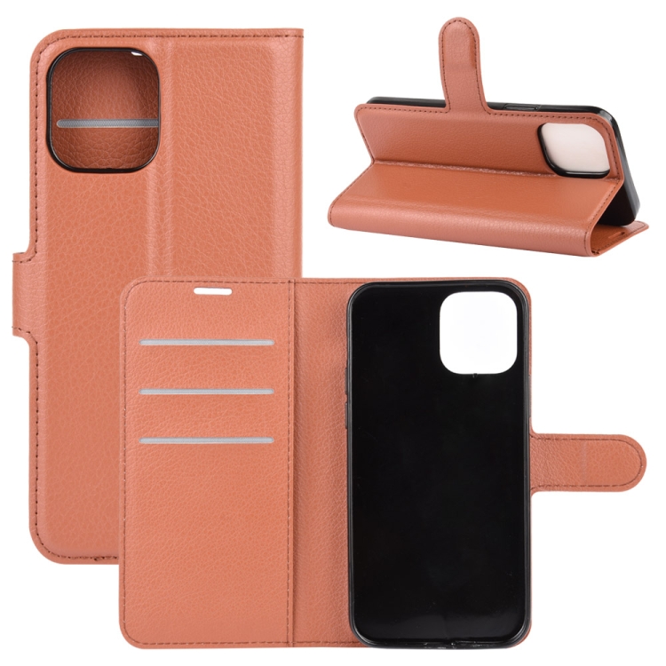 

For iPhone 12 mini Litchi Texture Horizontal Flip Protective Case with Holder & Card Slots & Wallet(Brown)