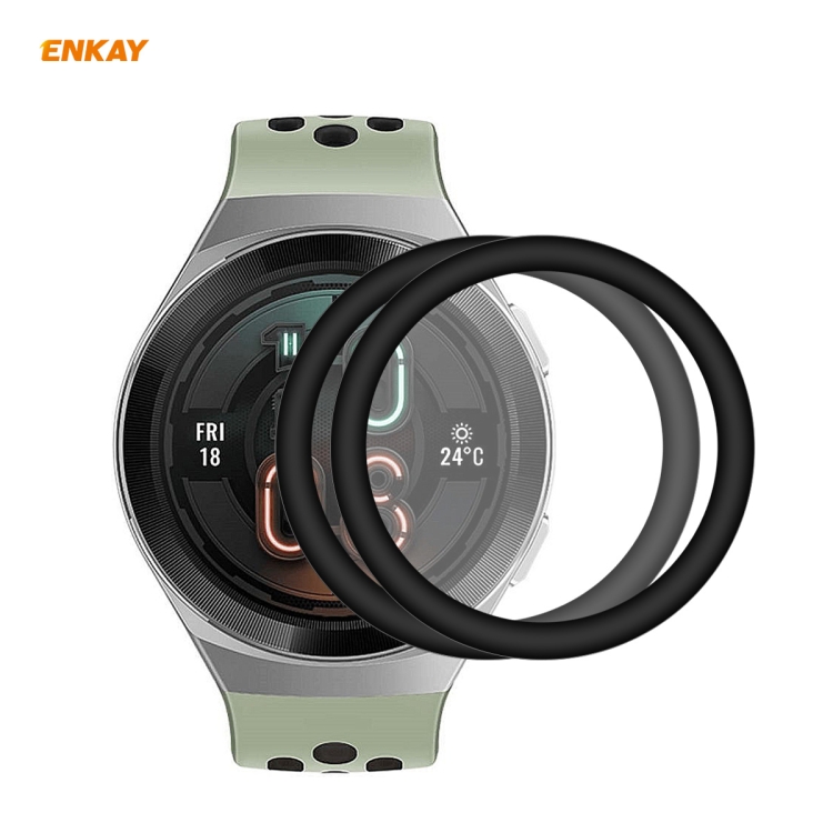 SUNSKY - For Huawei Watch GT 2e 46mm 2 PCS ENKAY Hat-Prince 3D Full Screen  Soft PC Edge + PMMA HD Screen Protector Film(Without Scale)