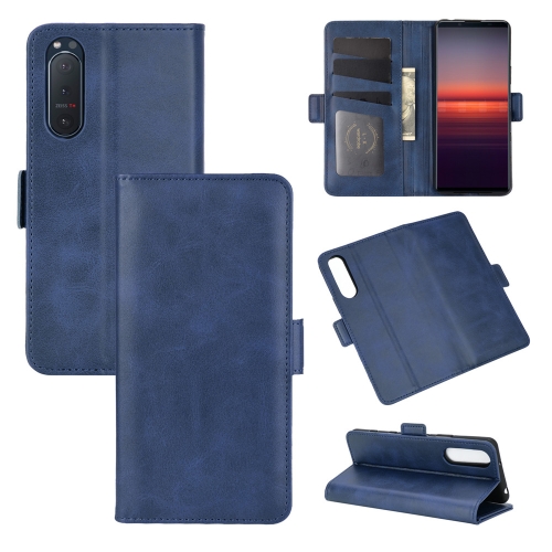 

For Sony Xperia 5 II Dual-side Magnetic Buckle Horizontal Flip Leather Case with Holder & Card Slots & Wallet(Dark Blue)