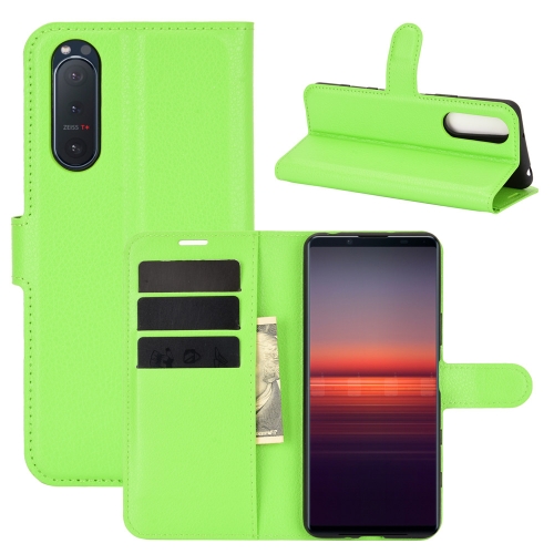 

For Sony Xperia 5 II Litchi Texture Horizontal Flip Protective Case with Holder & Card Slots & Wallet(Green)