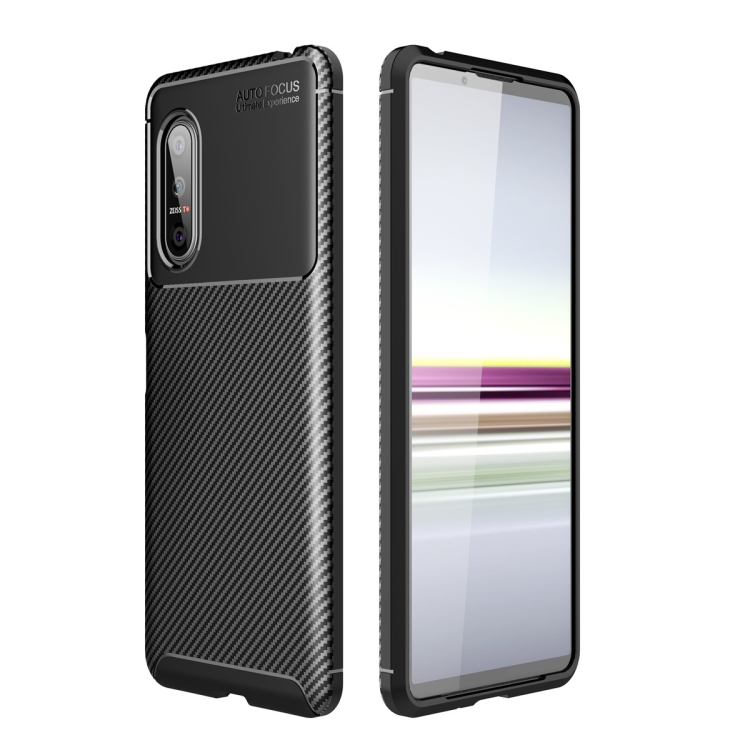 

For Sony Xperia 5 II Carbon Fiber Texture Shockproof TPU Case(Black)