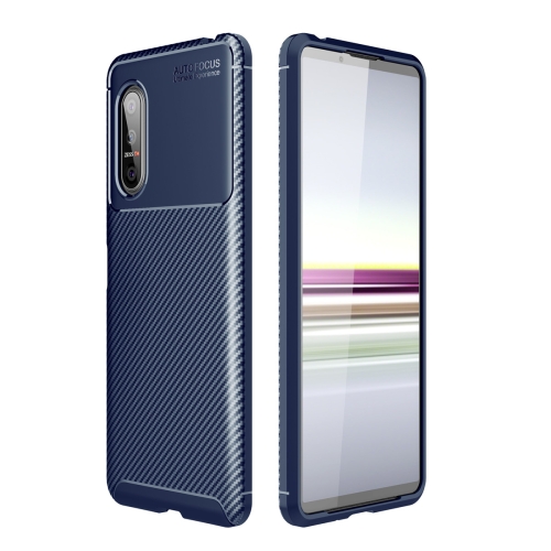 

For Sony Xperia 5 II Carbon Fiber Texture Shockproof TPU Case(Blue)