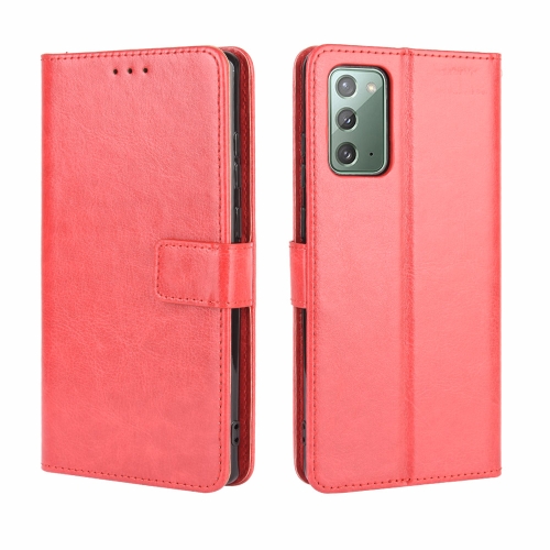 

For Samsung Galaxy S20 FE 4G / 5G Retro Crazy Horse Texture Horizontal Flip Leather Case with Holder & Card Slots & Photo Frame(Red)