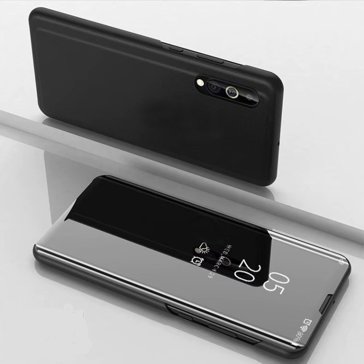 

For LG Velvet 5G Plated Mirror Horizontal Flip Leather Case with Holder(Black)