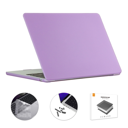 

For MacBook Air 13.6 2022 A2681 EU Version ENKAY 3 in 1 Matte Laptop Case with TPU Keyboard Film / Anti-dust Plugs (Light Purple)