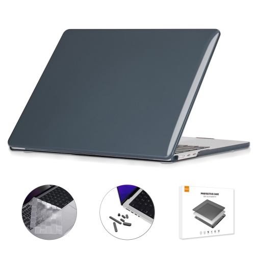 

For MacBook Air 13.6 2022 A2681 EU Version ENKAY 3 in 1 Crystal Laptop Case with TPU Keyboard Film / Anti-dust Plugs(Black)